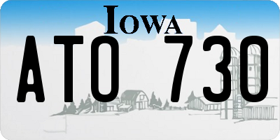 IA license plate ATO730
