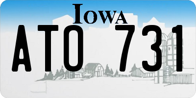 IA license plate ATO731