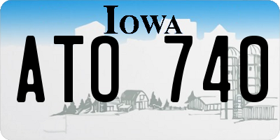 IA license plate ATO740