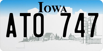 IA license plate ATO747