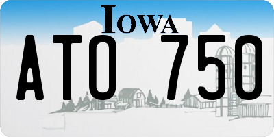 IA license plate ATO750