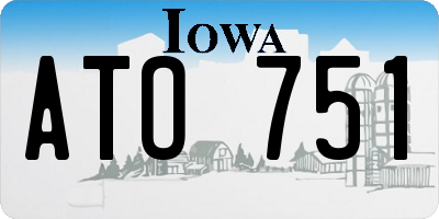IA license plate ATO751