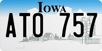 IA license plate ATO757