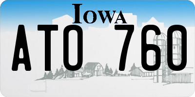 IA license plate ATO760