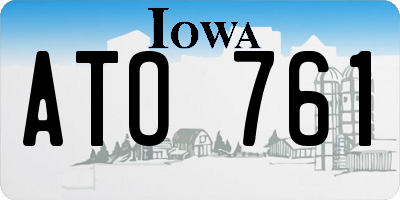 IA license plate ATO761