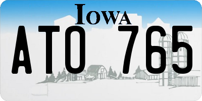 IA license plate ATO765