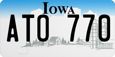 IA license plate ATO770