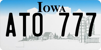IA license plate ATO777