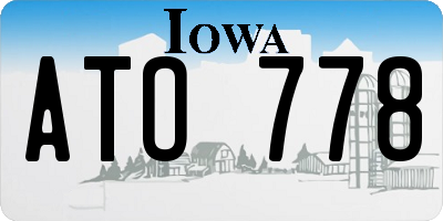 IA license plate ATO778