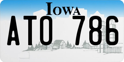 IA license plate ATO786