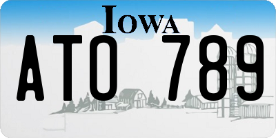 IA license plate ATO789