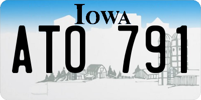 IA license plate ATO791