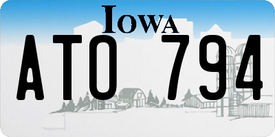 IA license plate ATO794