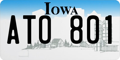 IA license plate ATO801