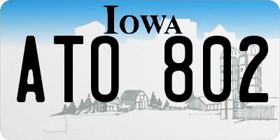 IA license plate ATO802