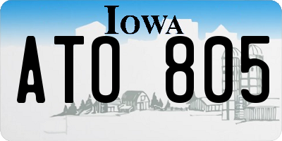 IA license plate ATO805