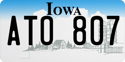 IA license plate ATO807
