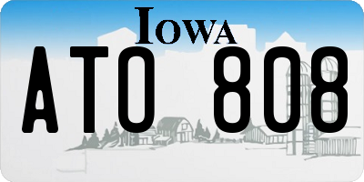 IA license plate ATO808