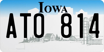 IA license plate ATO814