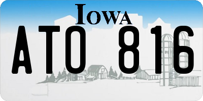 IA license plate ATO816