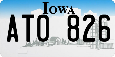 IA license plate ATO826