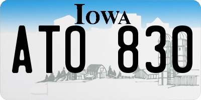 IA license plate ATO830