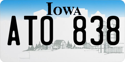 IA license plate ATO838