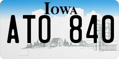 IA license plate ATO840