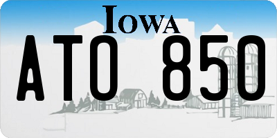 IA license plate ATO850