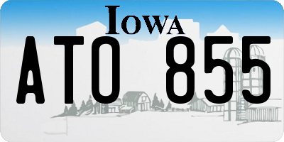 IA license plate ATO855