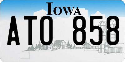 IA license plate ATO858