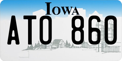 IA license plate ATO860