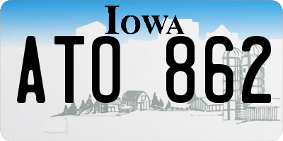 IA license plate ATO862