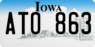 IA license plate ATO863