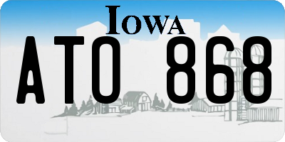 IA license plate ATO868