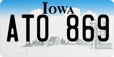 IA license plate ATO869