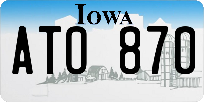 IA license plate ATO870