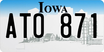 IA license plate ATO871