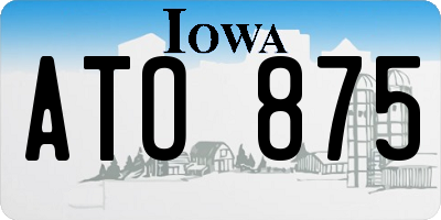 IA license plate ATO875