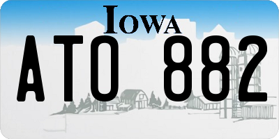 IA license plate ATO882