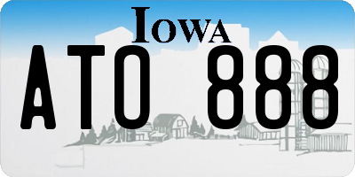 IA license plate ATO888
