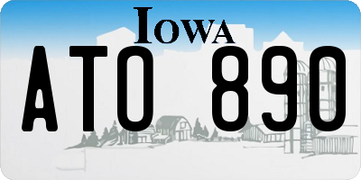 IA license plate ATO890
