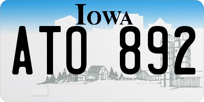 IA license plate ATO892