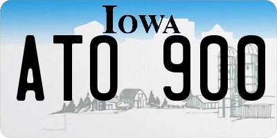 IA license plate ATO900