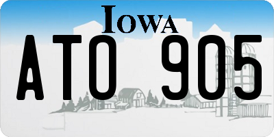 IA license plate ATO905