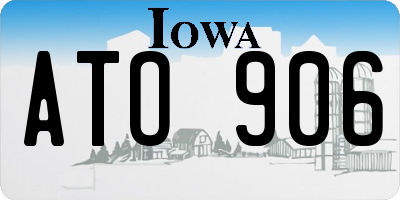 IA license plate ATO906