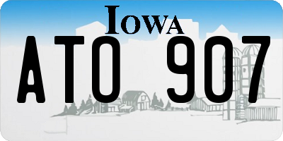 IA license plate ATO907