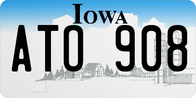 IA license plate ATO908