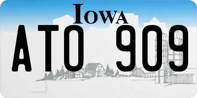 IA license plate ATO909