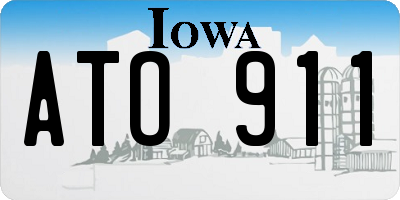 IA license plate ATO911